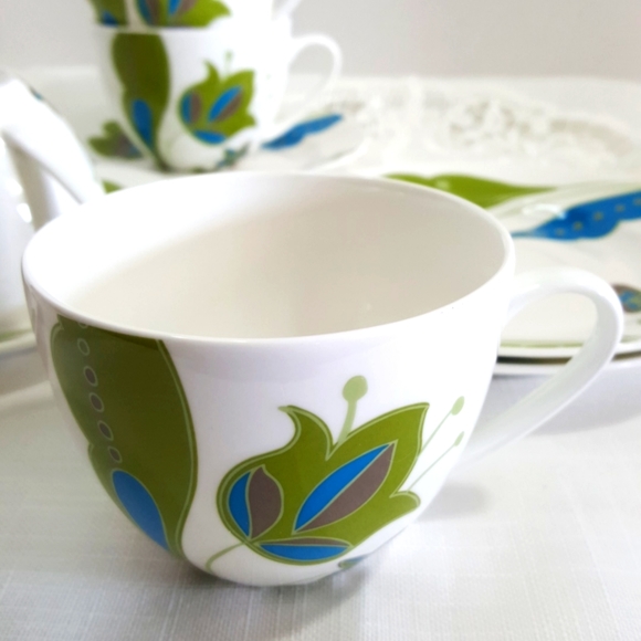 Teacup Saucer AQUA GARDEN, Set of 2 - Picture 5 of 12